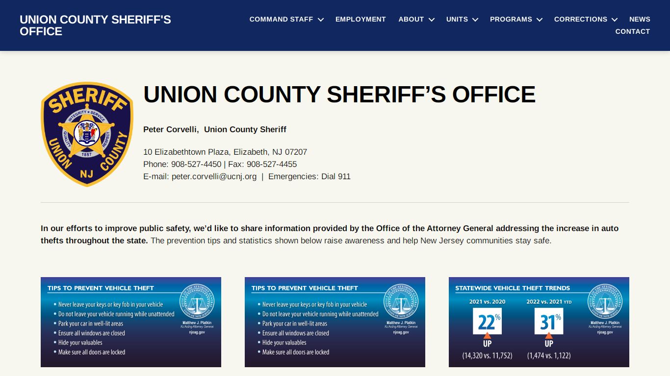 Union County Sheriff's Office – County of Union, New Jersey